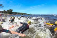 Le départ du Triathlon XS